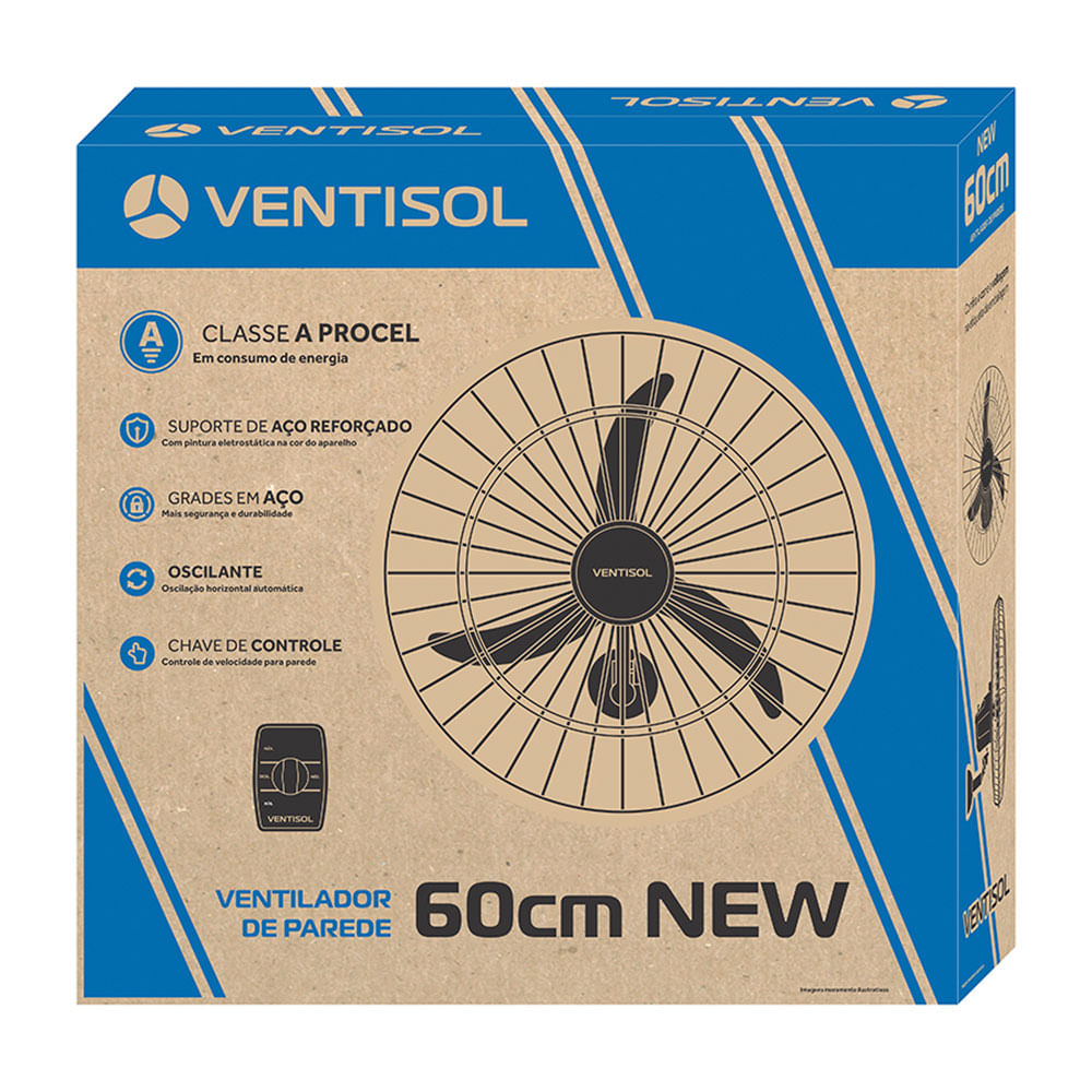 Ventilador OSC De Parede 60cm New Grade Preta Premium 490/452 ...