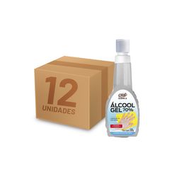 Kit Álcool Gel 70° Antisséptico e Higienizador de Mãos 500G Orbi 12 Unidades