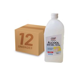 Kit Álcool Gel 70° Antisséptico e Higienizador de Mãos 1 Litro Orbi 12 Unidades